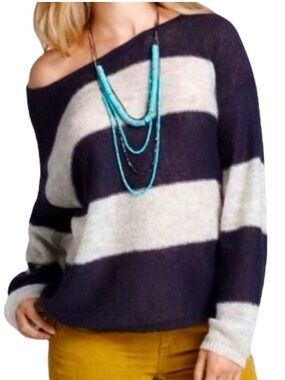 Free People Striped Off-Shoulder Women’s Sweater Size Small Mohair